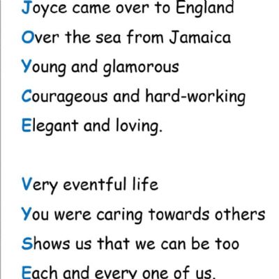 Joyce Acrostic by Zoe.